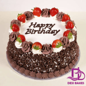 Desi Chocolate And Strawberry Birthday Cake