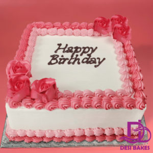Desi Pink Flowers Birthday Cake 2