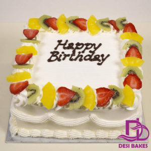 Desi Mixed Fruit White Birthday cake 2