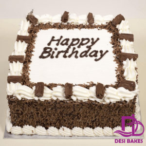 Desi Chocolate white Birthday Cake