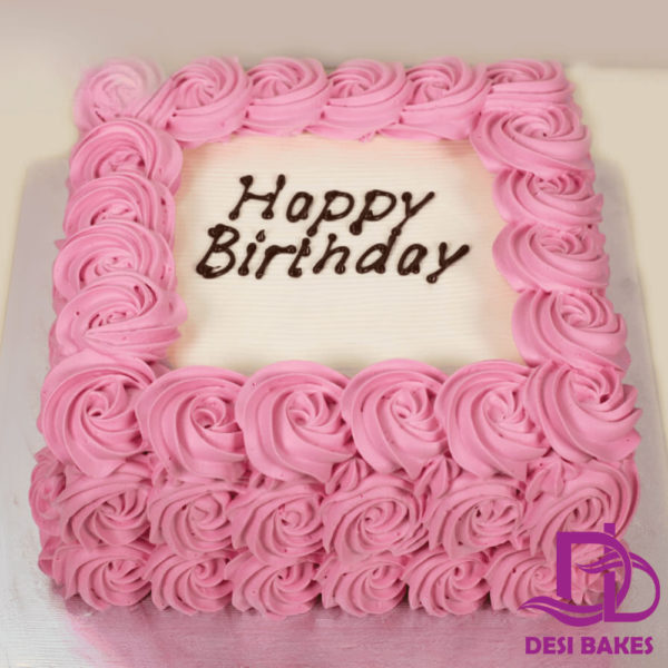 Desi Pink Full Flowers Birthday Cake