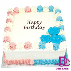 Desi Blue And Pink Birthday Cake 2
