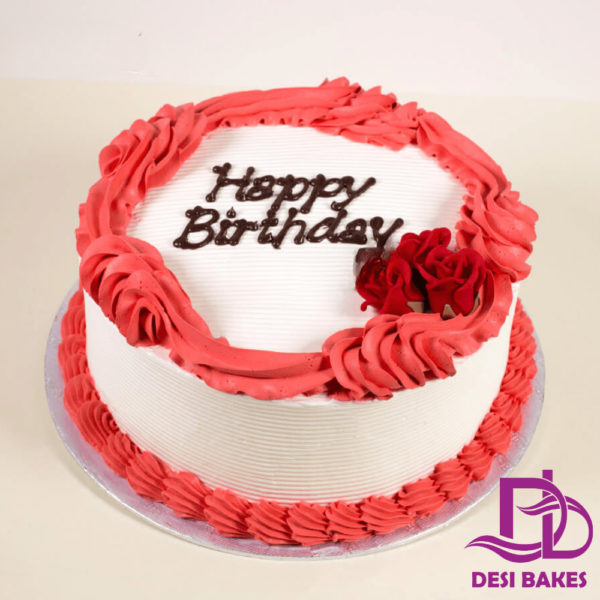 Desi Red Birthday Cake