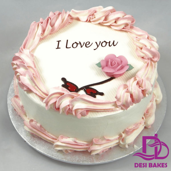 Desi Pink Rose Birthday Cake