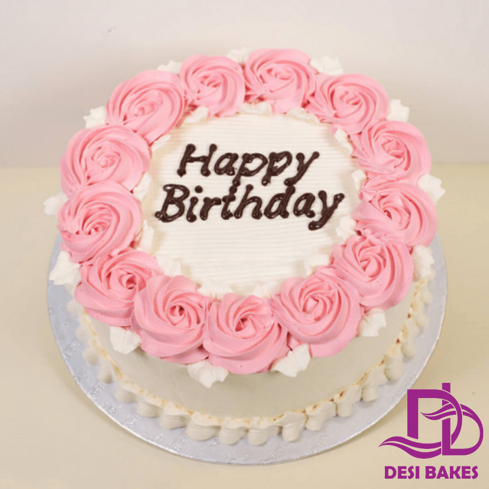 Shop for Fresh White Flower Birthday Cake online - Kanchipuram
