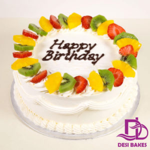 Desi Mixed Fruit White Birthday Cake